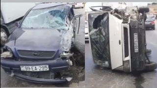 Mehdiabadda "Opel"lə "Ford"  toqquşdu  - VİDEO