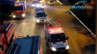 Azərbaycanlı yanğınsöndürənlər Türkiyəyə belə yola salındı - VİDEO