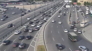 Bakının bir sıra yollarında tıxac var - SİYAHI 