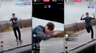 Təhlükə dolu anlar - Gənc yolun ortasında oynadı - VİDEO 