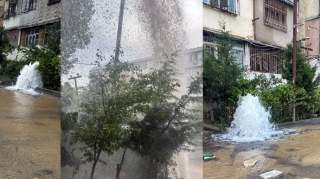 В Баку из-за прорыва водопровода затопило улицу - ВИДЕО 