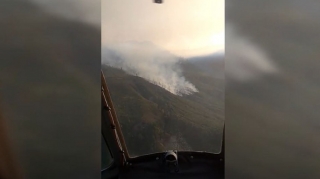 Qəbələdə dağlıq ərazidə yanğının söndürülməsinə 2 helikopter cəlb olunub  - VİDEO