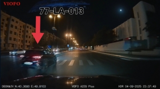 Yol nişanlarına əhəmiyyət verməyən sürücü yüksək sürətlə şütüyüb getdi - VİDEO