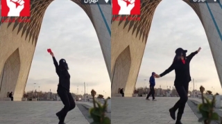 Tehranda gənc qız Azadlıq qülləsi altında “etiraz rəqsi”ni  ifa etdi   - VİDEO