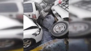 Zəncirvari qəza: 30 maşın toqquşdu - VİDEO 