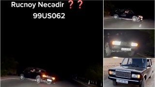 Qaranlıqda “avtoşluq” edib “TikTok”da paylaşdı: “Ruçnoy necədir?”   - VİDEO