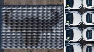 Китайцы сделали гигантскую мозаику из 750 автомобилей Geely    - ФОТО