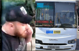 Bakıda arvadına görə avtobus sürücüsünün qarşısını kəsib nalayiq söyüşlər söydü  - VİDEO