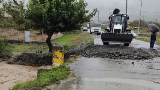 Zaqatalada selin dağıtdığı körpü bərpa olunub, gediş-gəliş təmin edilib   - FOTO