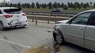 Kənar Dairəvi yolda qəza: “KIA” və “Hyundai” toqquşdu    - VİDEO