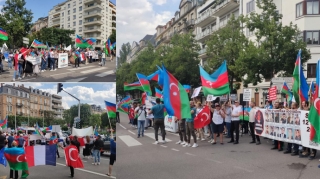 Azərbaycanlılar Avropa Şurasının qarşısında etiraz yürüşü keçirib