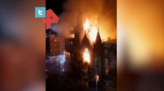 Пожар уничтожил церковь XIX века в Нью-Йорке   - ВИДЕО