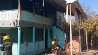 Ağdamda ikimərtəbəli ev yandı - FOTOLAR 