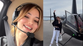 Mələkxanım Eyyubovanın qızı Mayamini HELİKOPTERLƏ GƏZDİ - VİDEO 