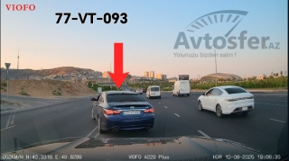 В Баку водитель ради своего удобства свернул через двойную сплошную линию и создал опасную ситуацию — ВИДЕО 