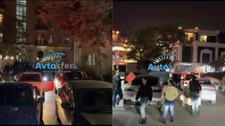 Ticarət mərkəzinin parkinqi Bakının mərkəzində tıxac yaradır - VİDEO 