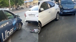 Bakıda "Prius" zəncirvari qəza törətdi - VİDEO 