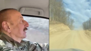 "Bu, qələbəyə aparan yoldur" - Prezident Şuşa yolunda maşın sürdü  - VİDEO