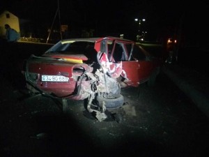 Qaxda ağır qəza baş verib: nənə və 9 yaşlı nəvəsi xəsarət alıb - FOTO