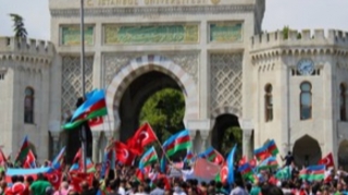 İstanbulda Azərbaycana dəstək mitinqi keçirilib - FOTO 