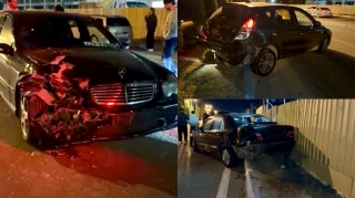 Sumqayıtda zəncirvari qəza  - Üç avtomobil toqquşdu  - VİDEO