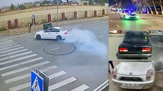Toy karvanında “BMW” ilə “drift” edən sürücünün vəsiqəsini alıb özünü həbs etdilər - VİDEO 