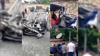 Ölümlə nəticələnən qəza:  “VAZ-2106” dirəyə girdi, “Opel” çevrildi  - VİDEO