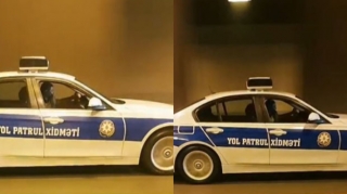 Yol polisi xidməti maşında telefonla danışdı: “Qanun buna icazə verir”  - VİDEO