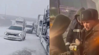 Qazaxıstanda üç mindən çox insan tıxacda qaldı  - VİDEO