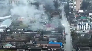Yanğınlar, dağıntılar...  - Kiyevə səmadan baxış  - VİDEO