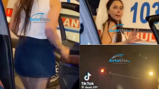 Tiktoker sürücü qırmızı işıqda maşından düşüb hoqqa verdi - VİDEO 