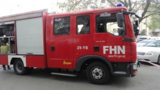 Yasamalda avtomobil  yandı