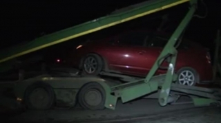 Xarici ölkələrdən avtomobil daşıyan yük maşını Goranboyda qəzaya düşüb -  - FOTO