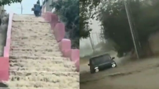 Kəskin yağışlar Qusarda fəsadlar törətdi: Yollar su altında qaldı    - VİDEO