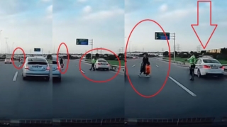 Bakıda polisin gözü önündə özünü və sürücülərin həyatını təhlükəyə atan piyada CƏRİMƏLƏNDİ - YENİLƏNİB - VİDEO 