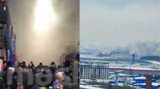 Moskvada azərbaycanəsilli iş adamlarına məxsus bazar yanır - VİDEO 