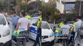 В Баку дорожная полиция помогла водителю - ВИДЕО 