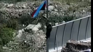 Laçındakı buraxılış məntəqəsində Azərbaycan bayrağı qaldırıldı   - VİDEO