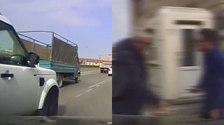 “Land Rover”lə toqquşmamaq üçün sürücü maşını bordürə çırpdı, sonra…   - VİDEO