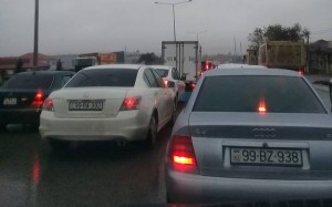 Bakı-Sumqayıt yolunda tıxac