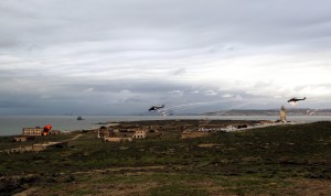 Zakir Həsənov dəniz poliqonunda təlimləri izlədi - VİDEO