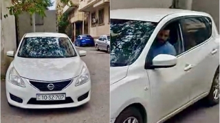 Döngədə dayanan sürücü videoya çəkildiyini görüb baxın necə reaksiya verdi   - VİDEO