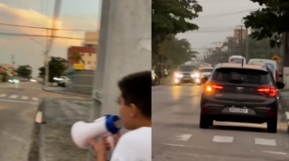 Polis maşının səsindən qorxan  sürücü görün nə etdi - VİDEO 