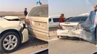 Qobustanda üç maşın bir-birinə çırpıldı, tələbələrdən biri…   - VİDEO