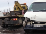 Aeroport yolunda mikroavtobus aşdı  - VİDEO - FOTO