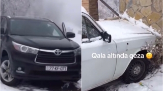 Siyəzəndə qəza:  “Toyota”yla toqquşan “QAZ” hasara çırpıldı  - VİDEO
