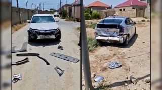 Hövsanda qəza: bu dəfə “Prius” vurulan tərəf oldu   - VİDEO