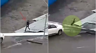 Rusiyada dağıdıcı qasırğa:  Güclü külək işıqforları, hasarları və hətta insanları uçurdur - VİDEO 