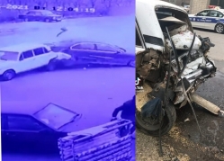 Göyçayda baş verən dəhşətli qəzanın görüntüləri  - VİDEO