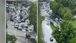 Bakıda yağan güclü yağış bəzi küçələrdə problem yaratdı - VİDEO 
